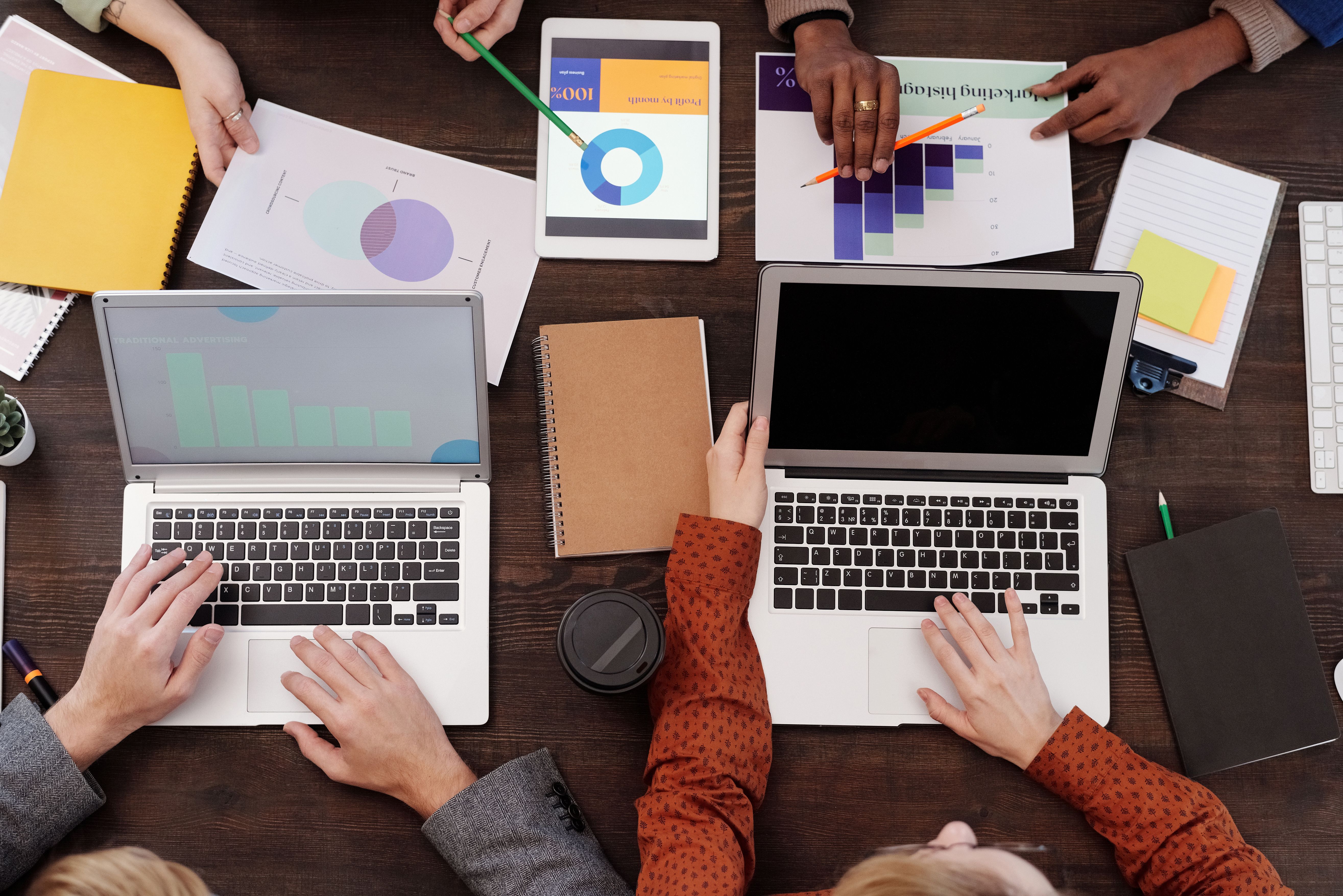 Technology startup team working